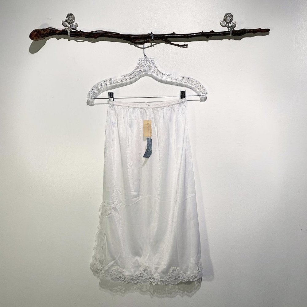 White Satin Plus by Fortune Slip with Tags